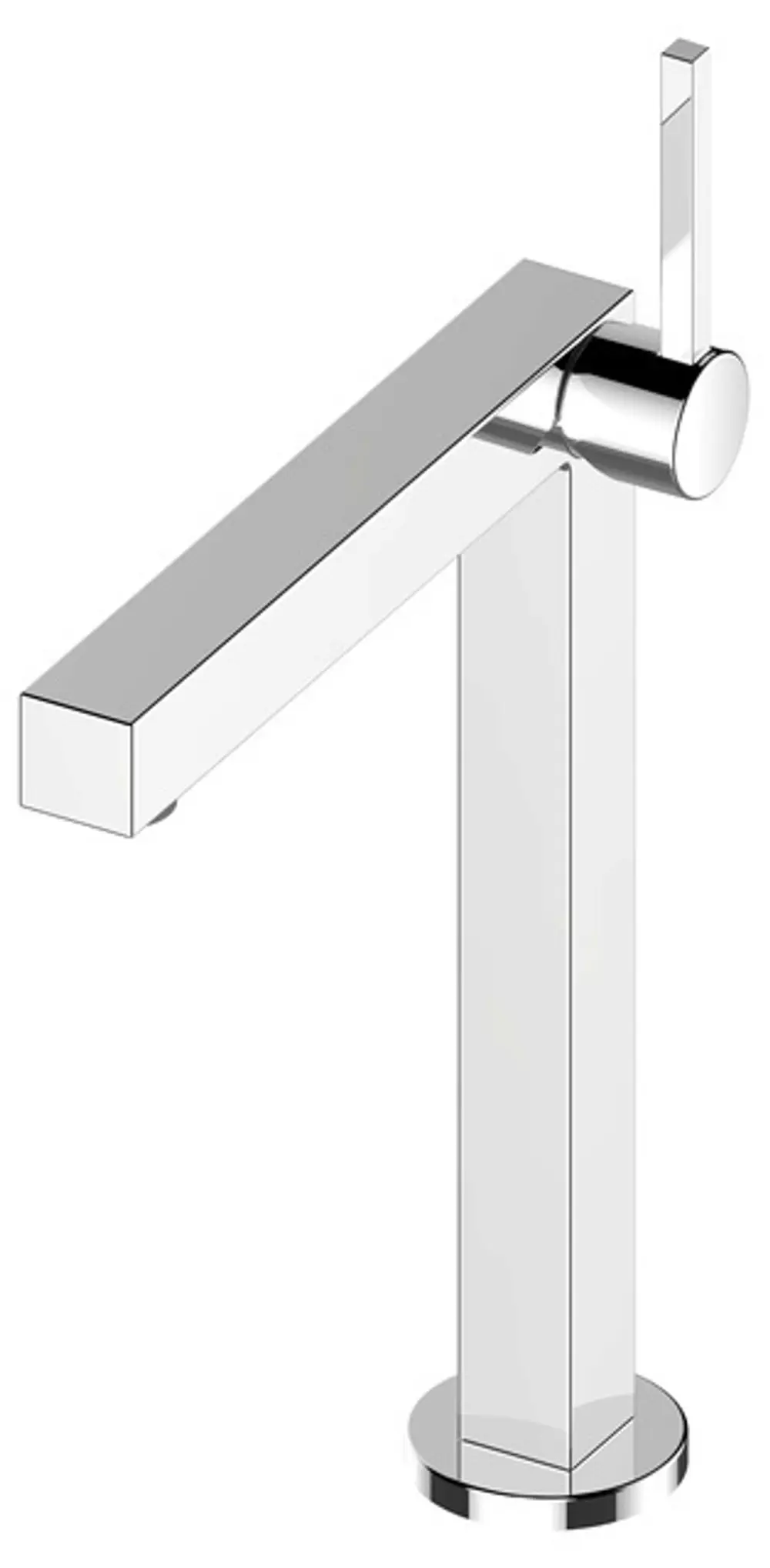 Verchromter Einhebelmischer von Keuco mit rechteckigem Auslauf und seitlichem Hebel, geeignet für moderne Waschbecken.